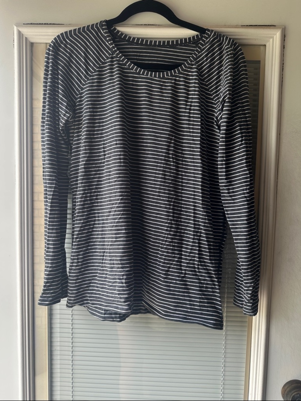 lululemon athletica Black & White Striped Long-Sleeve Crew